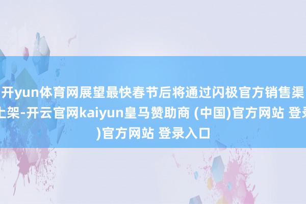 开yun体育网展望最快春节后将通过闪极官方销售渠说念上架-开云官网kaiyun皇马赞助商 (中国)官方网站 登录入口