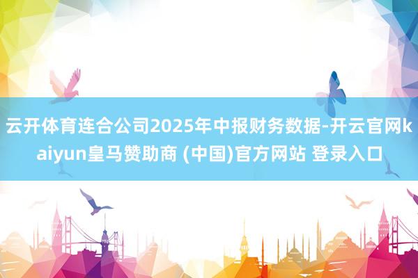云开体育连合公司2025年中报财务数据-开云官网kaiyun皇马赞助商 (中国)官方网站 登录入口