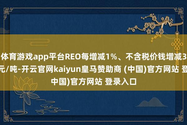 体育游戏app平台REO每增减1%、不含税价钱增减382.18元/吨-开云官网kaiyun皇马赞助商 (中国)官方网站 登录入口
