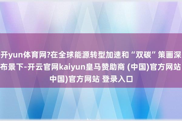 开yun体育网?在全球能源转型加速和“双碳”策画深切鼓励的布景下-开云官网kaiyun皇马赞助商 (中国)官方网站 登录入口