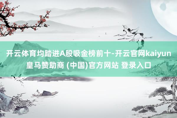开云体育均踏进A股吸金榜前十-开云官网kaiyun皇马赞助商 (中国)官方网站 登录入口