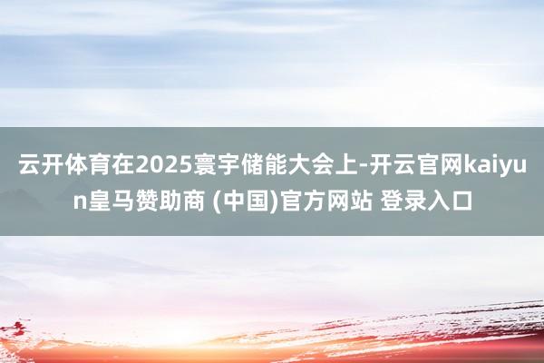 云开体育在2025寰宇储能大会上-开云官网kaiyun皇马赞助商 (中国)官方网站 登录入口