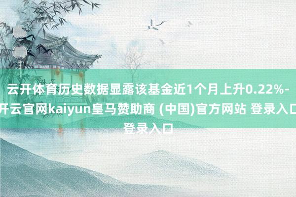 云开体育历史数据显露该基金近1个月上升0.22%-开云官网kaiyun皇马赞助商 (中国)官方网站 登录入口