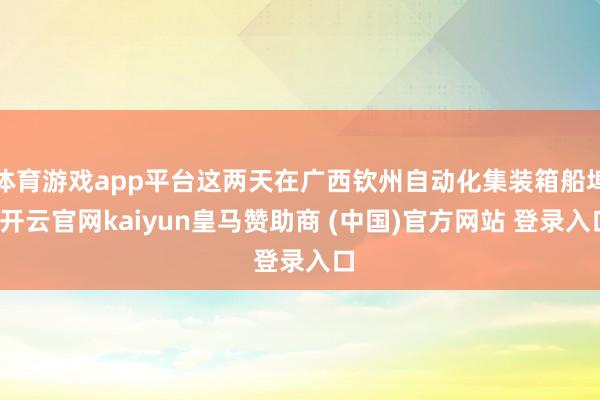 体育游戏app平台这两天在广西钦州自动化集装箱船埠-开云官网kaiyun皇马赞助商 (中国)官方网站 登录入口