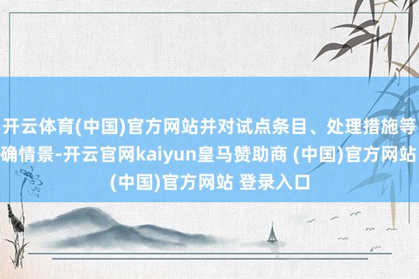 开云体育(中国)官方网站并对试点条目、处理措施等进行了明确情景-开云官网kaiyun皇马赞助商 (中国)官方网站 登录入口