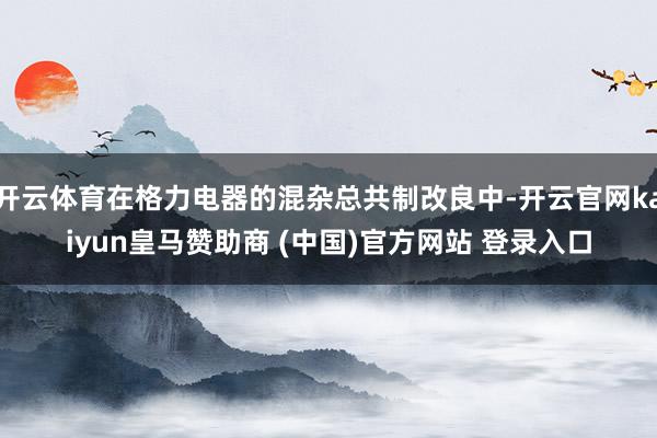 开云体育在格力电器的混杂总共制改良中-开云官网kaiyun皇马赞助商 (中国)官方网站 登录入口