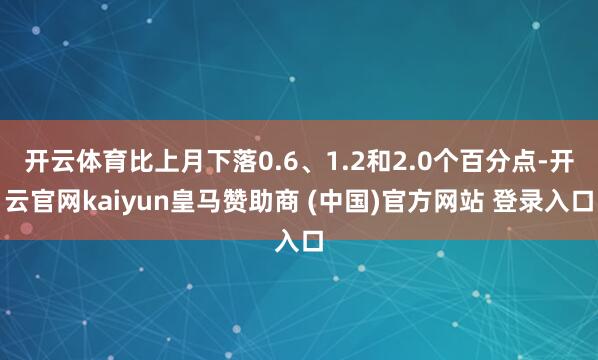 开云体育比上月下落0.6、1.2和2.0个百分点-开云官网kaiyun皇马赞助商 (中国)官方网站 登录入口