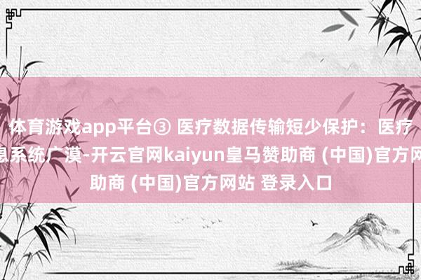 体育游戏app平台③ 医疗数据传输短少保护：医疗行业各种信息系统广漠-开云官网kaiyun皇马赞助商 (中国)官方网站 登录入口